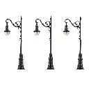 Set 3 Lanternes à arc à LED 1 branche Faller 272131 - N 1/160 - hauteur 65 mm