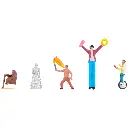 Lot de 5 Artistes de rue - Figurine - FALLER 151683 - Échelle HO 1/87