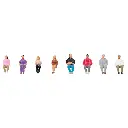 Lot de 8 Personnages assis - Figurine - FALLER 151699 - Échelle HO 1/87