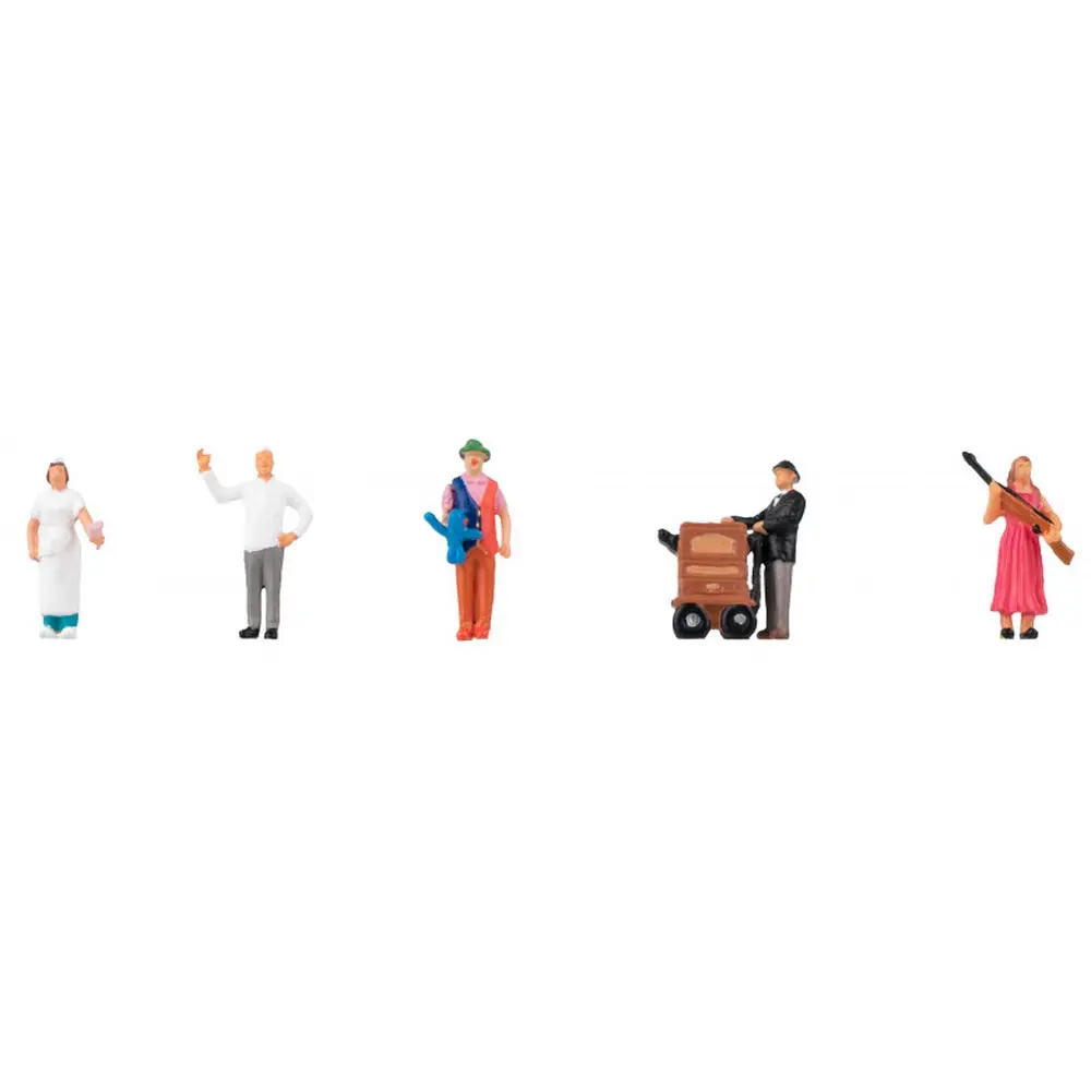 Pack de 5 Personnels de la fête foraine - Figurine - FALLER 151850 - Échelle HO 1/87ème