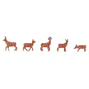 Pack de 5 chevreuils Faller 151924 - HO 1:87 - Peints