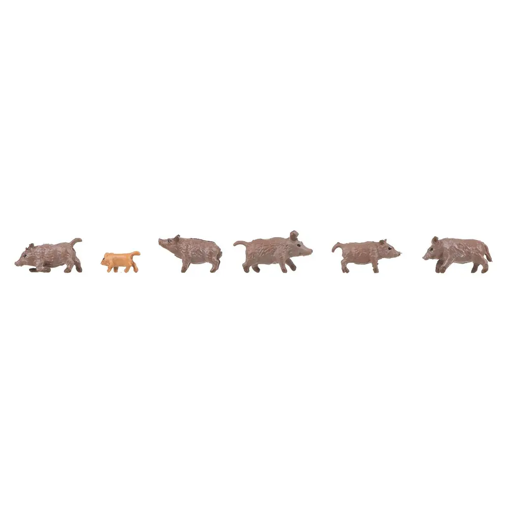 Pack de 6 sangliers Faller 155909 - N 1:160 - Peints