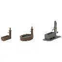 3 Fontaines de village - Faller 180875 - HO 1/87 - Ep I