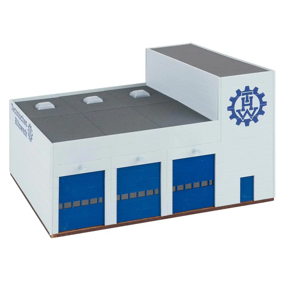 Bâtiment THW éclairé - Faller 130790 - HO 1/87 - EP V - 205 x 155 x 120 mm