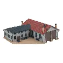 Remise à locomotives à deux niveaux avec atelier - Faller 222106 - N 1/160 - EP II - 182 x 160 x 70 mm