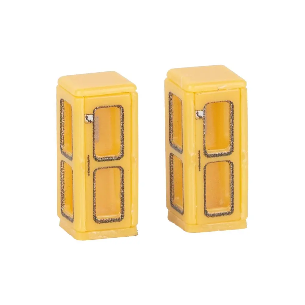 Lot de 2 Cabines Téléphoniques de la Poste Fédérale - 7x7x16mm - EP. IV - Faller 272928 - N 1/160