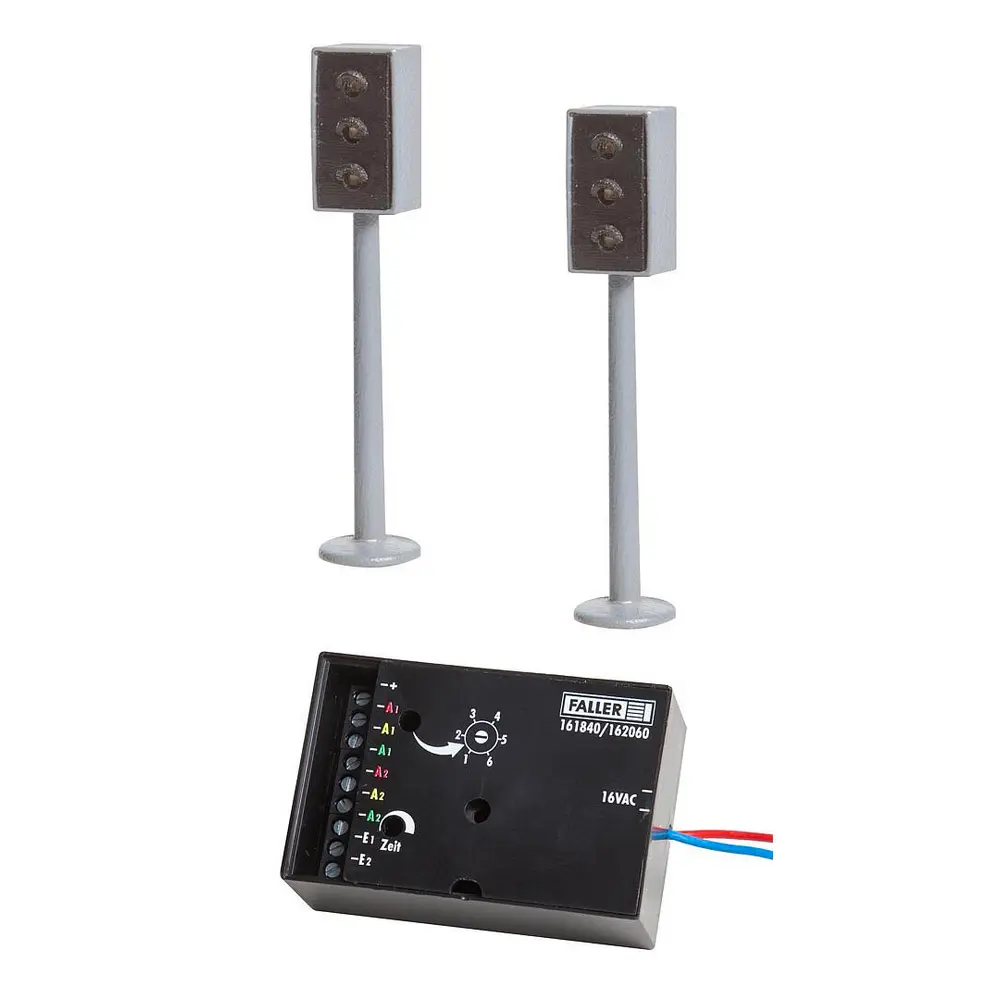 2 feux de circulation à LED avec électronique - Faller 162060 - N 1/160