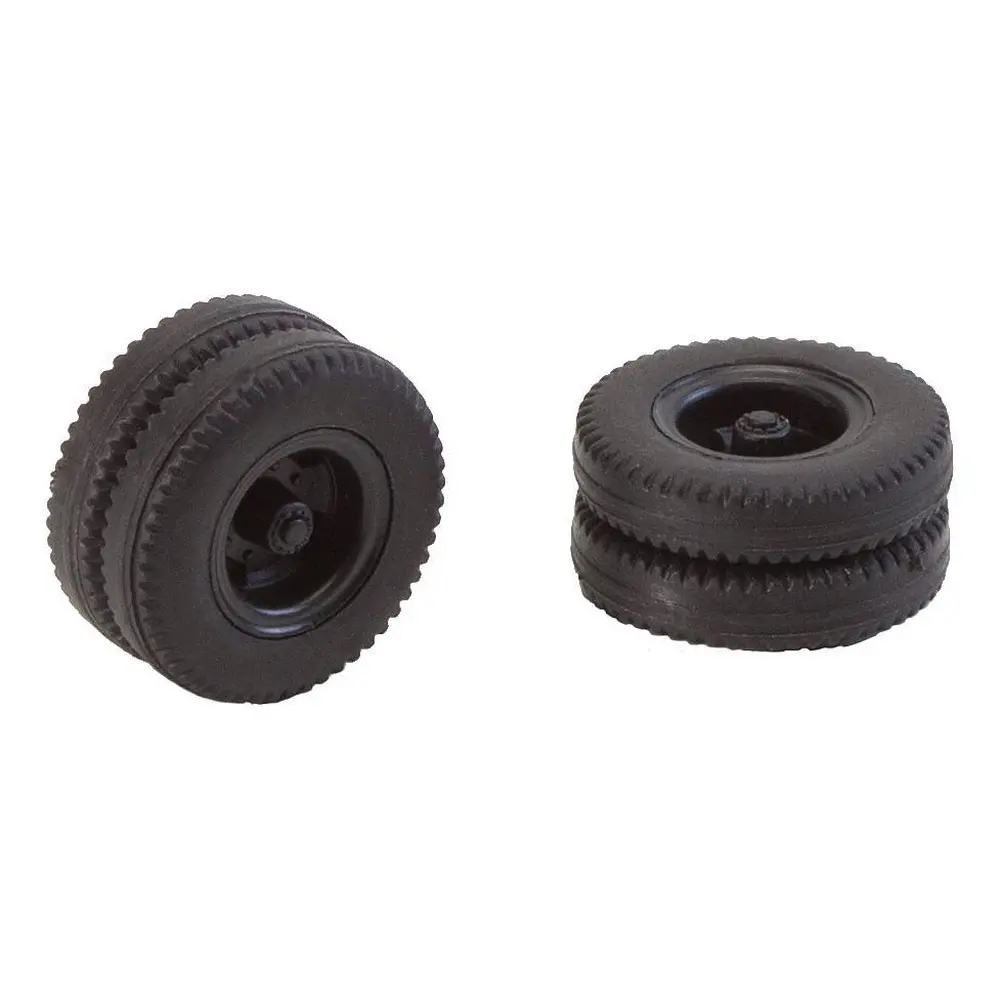 Lot de 2 roues complètes jumelées pour camion vintage - FALLER 163102 - HO 1/87