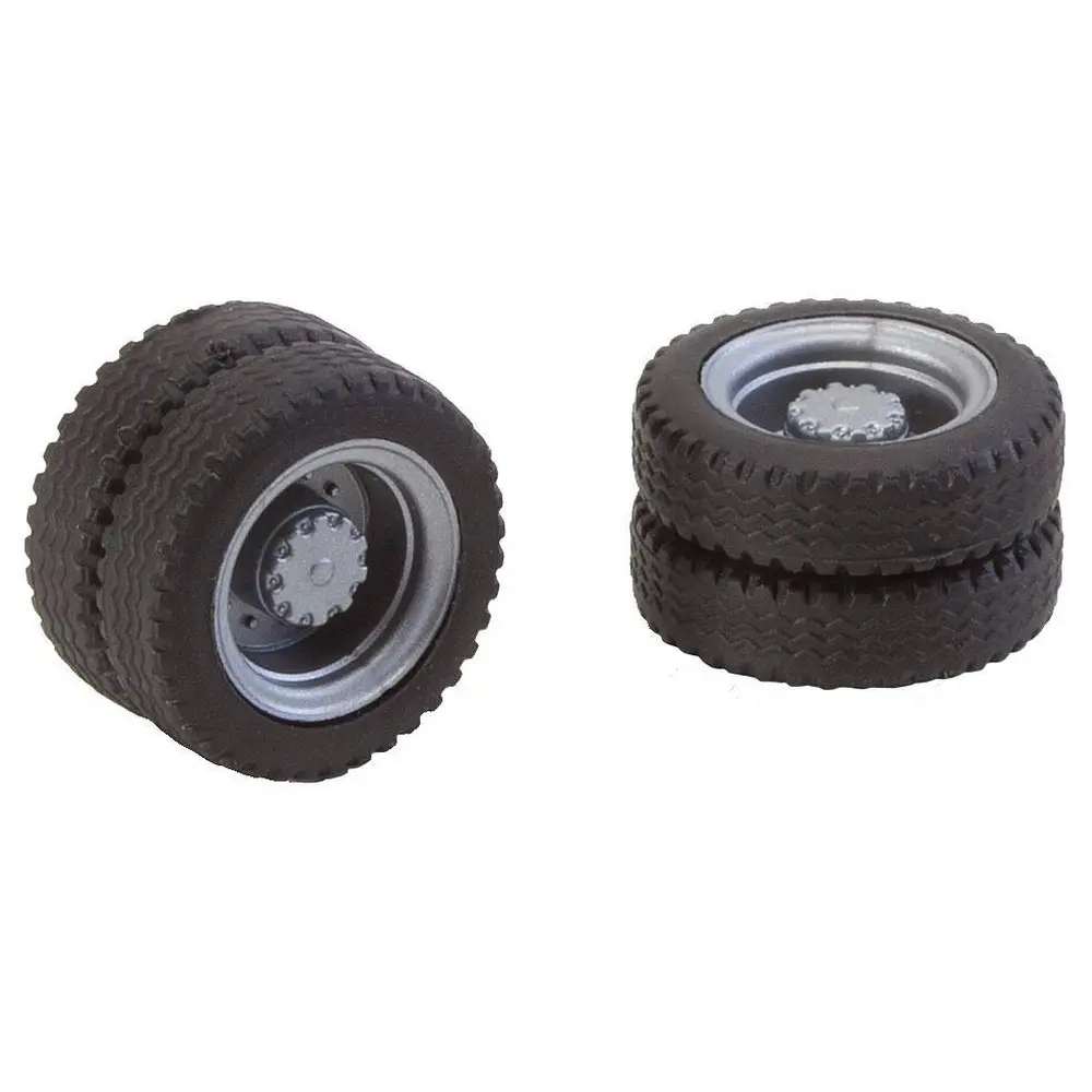 Lot de 2 roues complètes jumelées NQ - FALLER 163103 - HO 1/87