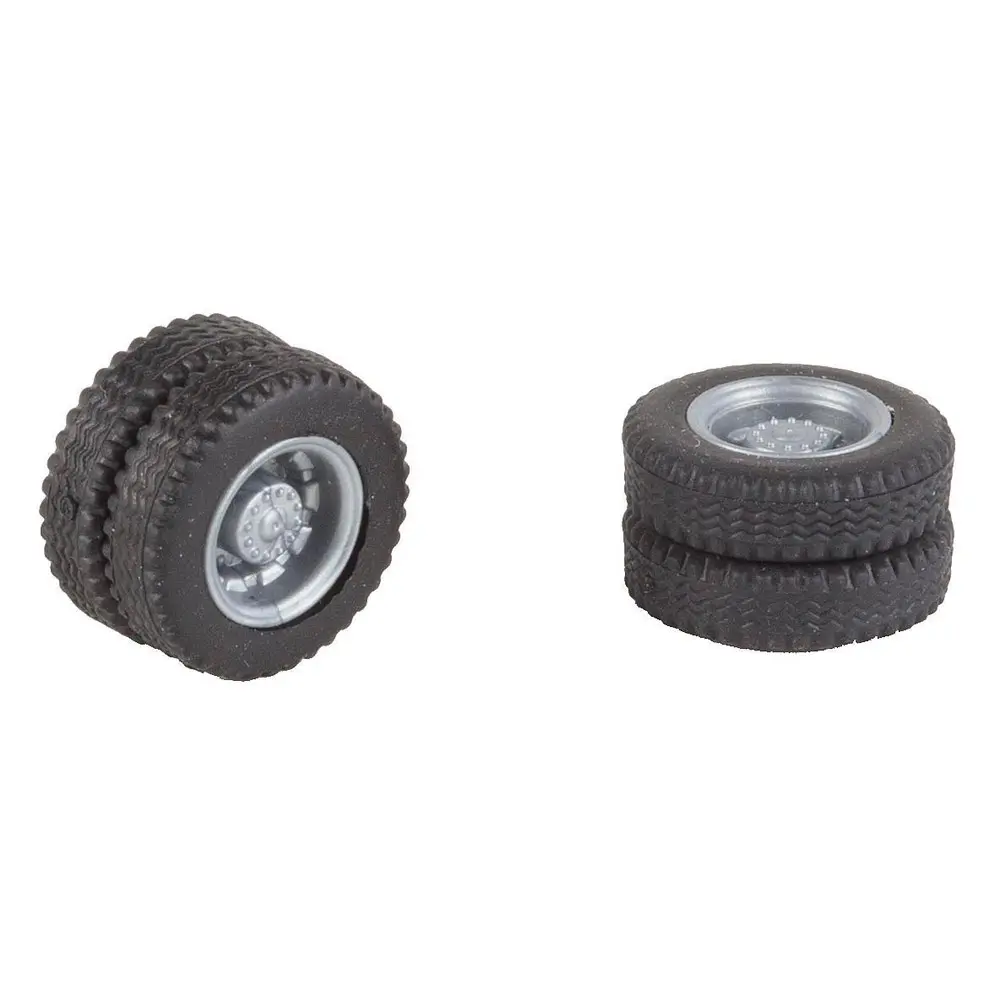 Lot de 2 roues complètes pour essieu arrière – Bus MB Citaro Car System - FALLER 163115 - HO 1/87