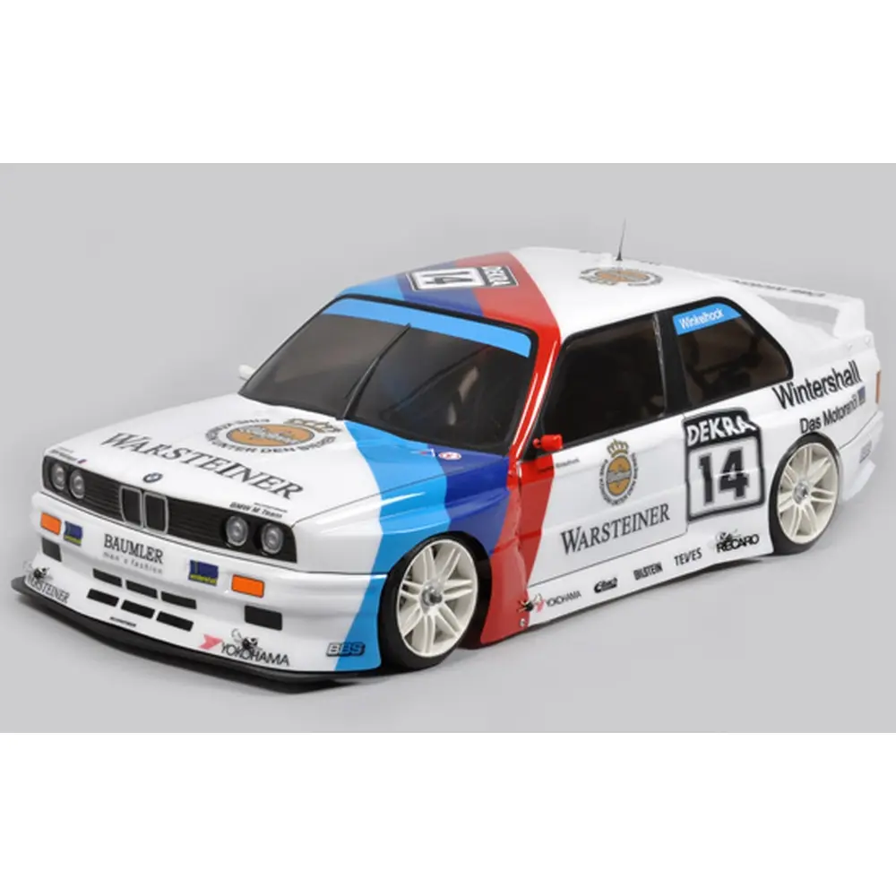 Carrosserie BMW M3 E30 transparente + châssis + stickers + supports - FG Modellsport 08058L - 1/5