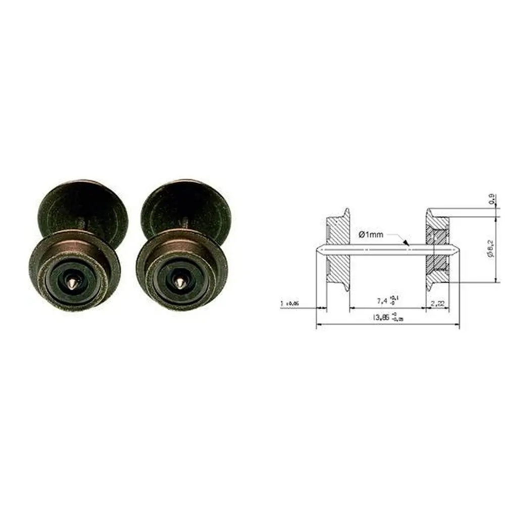 Paire d'Essieux Isolés - 6mm - Fleischmann 20023 - N: 1/160