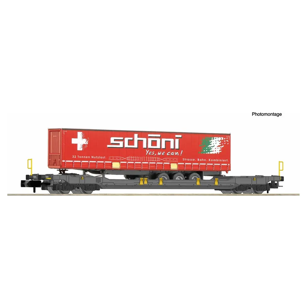 Wagon porte-remorque de poche T5 Wascosa/Bertsch - Fleischmann 6660038 - N 1/160 - Ep VI - 2R