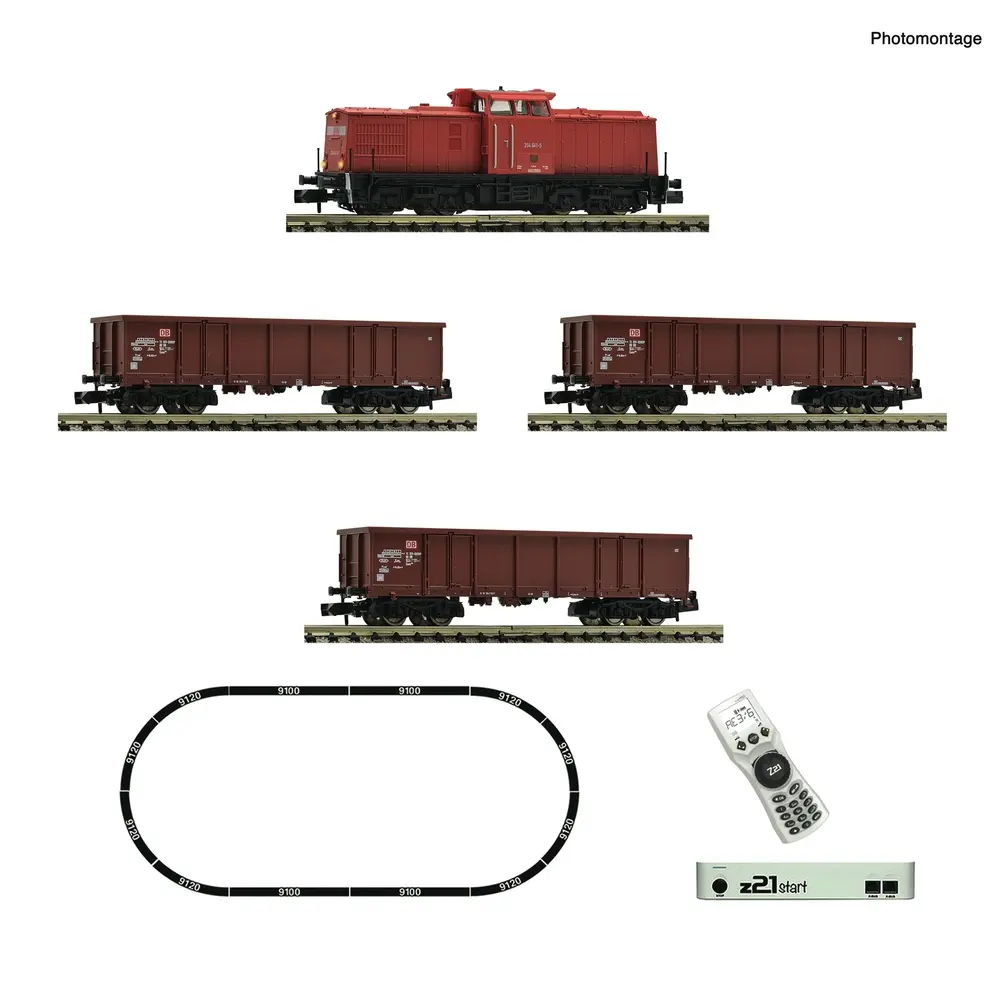 Coffret de départ z21 : Locomotive diesel série 204 avec train de marchandises - Fleischmann 5170005 - N 1/160 - DB AG - Ep V-VI - Digital - 2R
