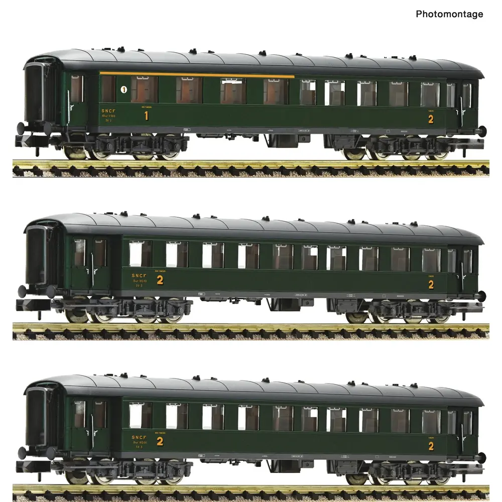 Coffret de 3 voitures - Fleischmann 6260067 - SNCF - N 1/160 - EP. III - 2R