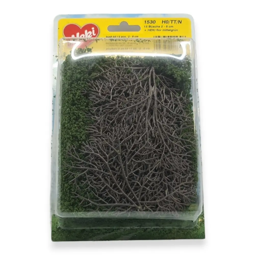 15 Buissons - Vert Moyen - HEKI 1530 - Échelle HO / TT / N - 20 à 60 mm