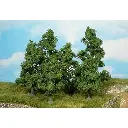 4 Arbres fruitiers - Vert foncé - HEKI 1931 - Échelle HO / TT / N - 90 à 110 mm