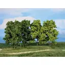 5 Arbres à feuilles - Vert moyen / clair - HEKI 1990 - Échelle HO / TT - 180 mm