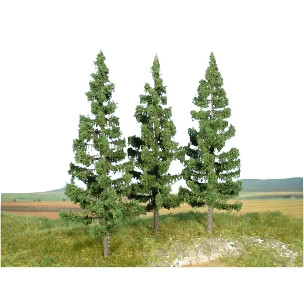 Lot de 3 Epicéas - Hauteur 170mm - Heki 2126 - HO : 1/87