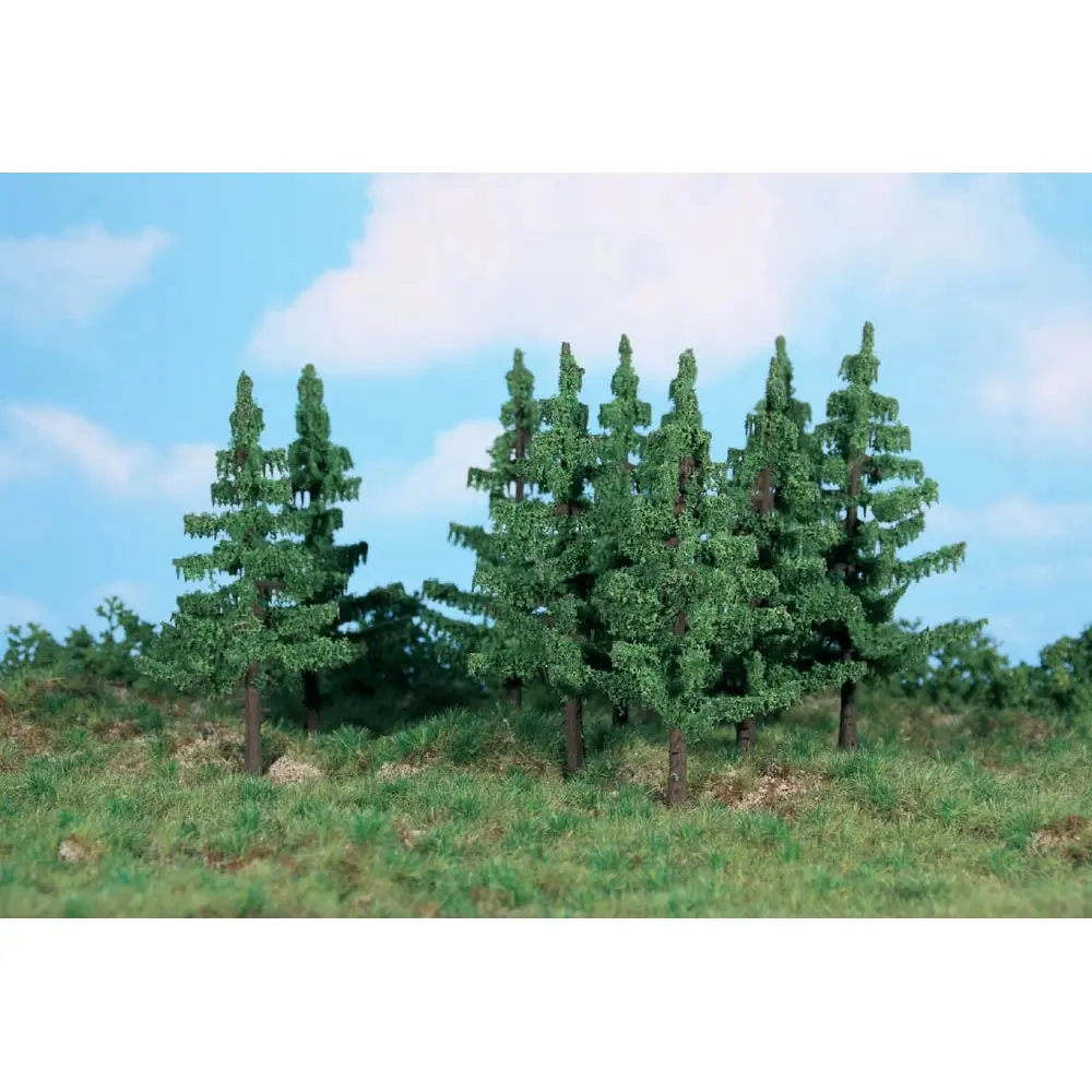 10 Épicéas - Vert foncé - HEKI 2139 - Échelle HO / TT / N - 120 mm