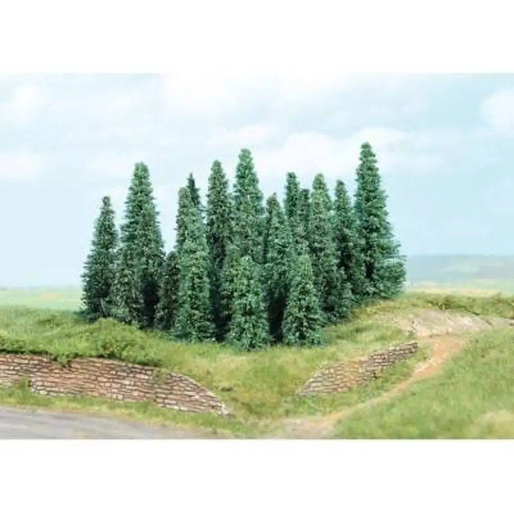 Lot de 20 sapins argentés de 5 à 9 cm