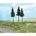 3 sapins à tronc haut 17 cm - Heki 2119 - HO 1/87 / TT 1/120