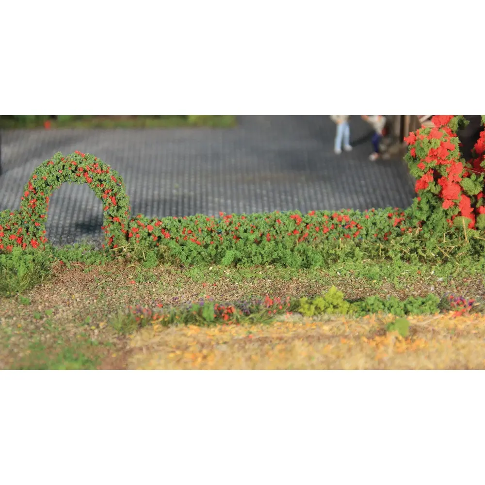2 haies de rosiers flexibles 7 x 7 mm, chacune de 50 cm de long - Heki 11806 - Échelle universelle