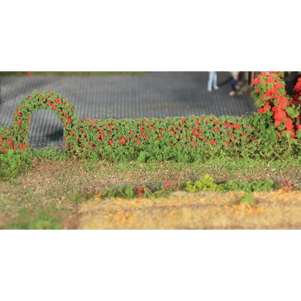 2 haies de rosiers flexibles 14 x 7 mm, chacune de 50 cm de long - Heki 11811 - Échelle universelle