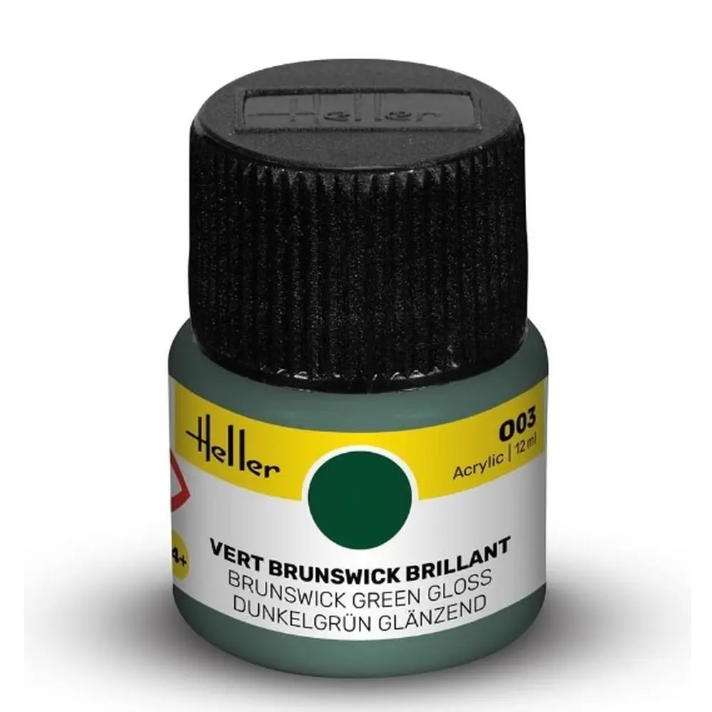 Peinture Acrylique 003 - Vert Brunswick Brillant - Heller 9003 - 12ML