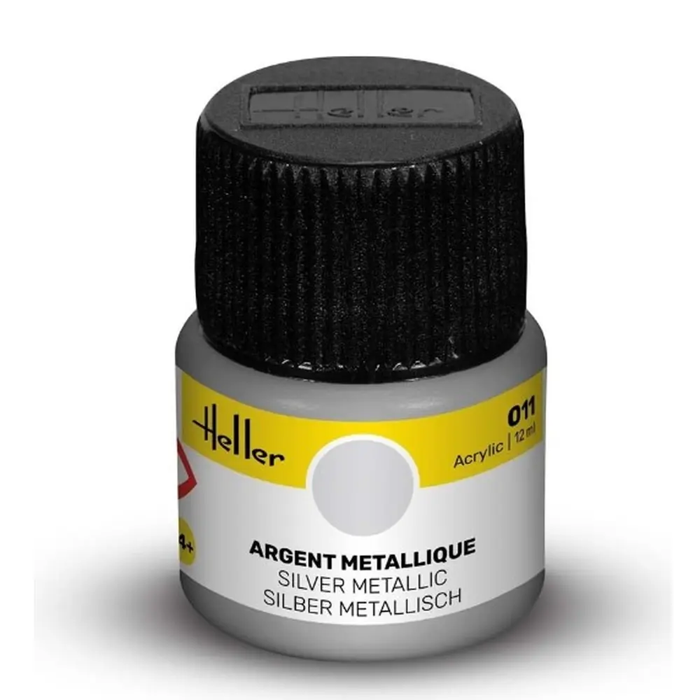 Peinture Acrylique 011 - Argent - Heller 9011 - 12ML