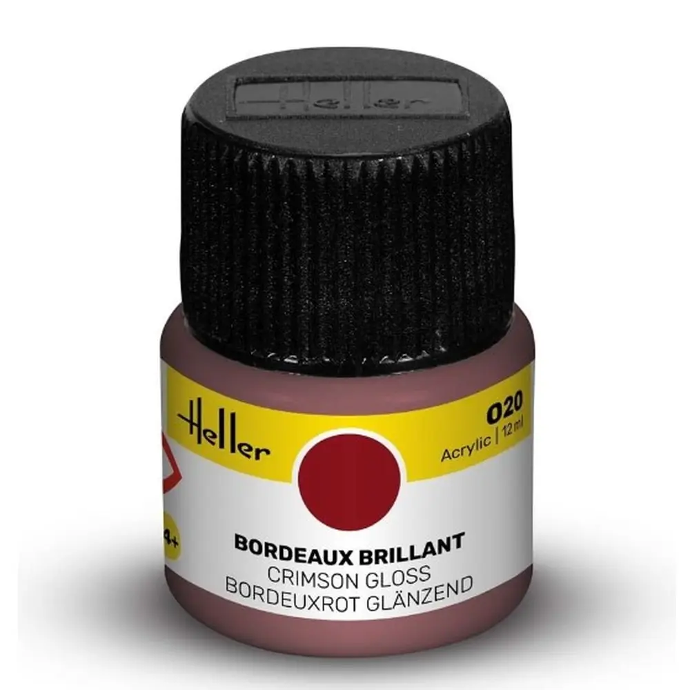 Peinture Acrylique 020 - Bordeaux Brillant - Heller 9020 - 12ML