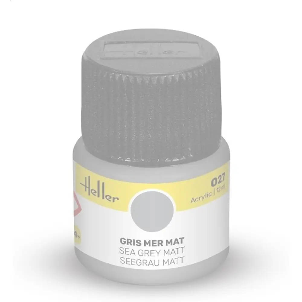 Peinture Acrylique 027 - Gris Mer Mat - Heller 9027 - 12ML