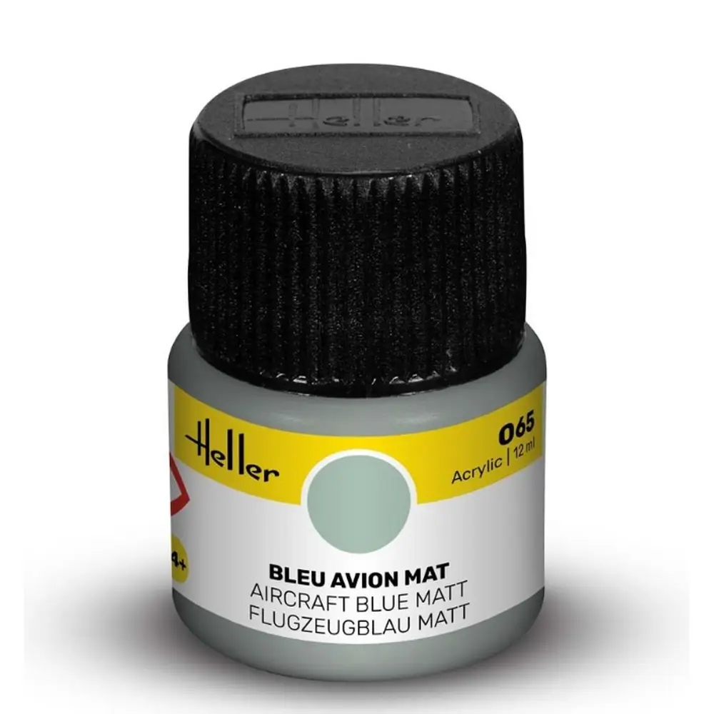 Peinture acrylique en pot - HELLER 9065 - bleu avion mat - 12ml