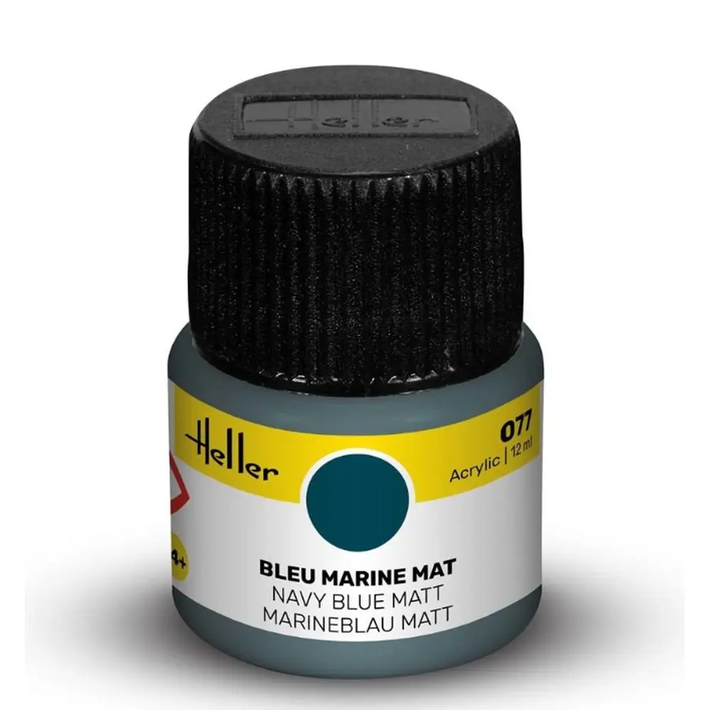 Peinture acrylique en pot - Heller 9077 - Bleu marine mat - 12ml