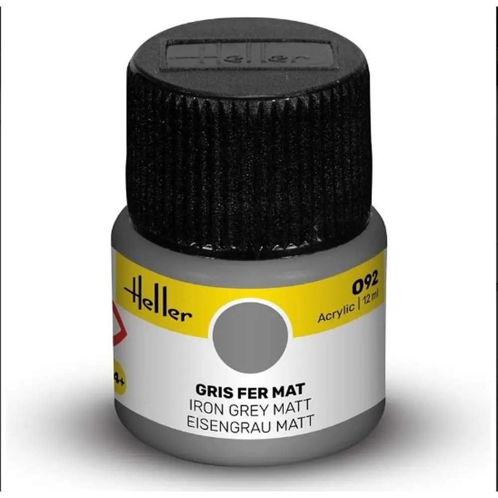 Peinture Acrylique 092 - Gris Fer Mat - Heller 9092 - 12ML