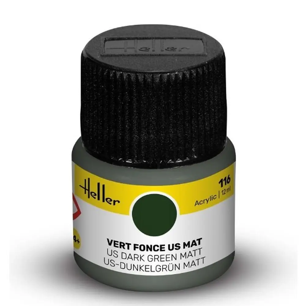 Peinture Acrylique 116 - Vert Foncé US Mat - Heller 9116 - 12ML