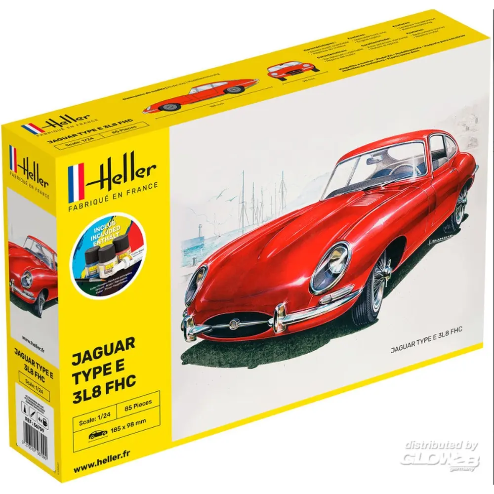 Kit Démarrage Jaguar Type E 3L8 FHC - Heller 56709 - 1/24