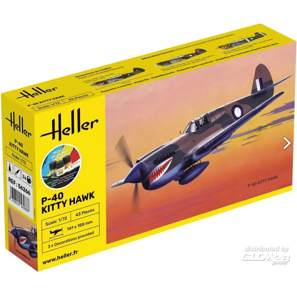 Kit De Démarrage P-40 Kitty Hawk - Heller 56266 - 1/72