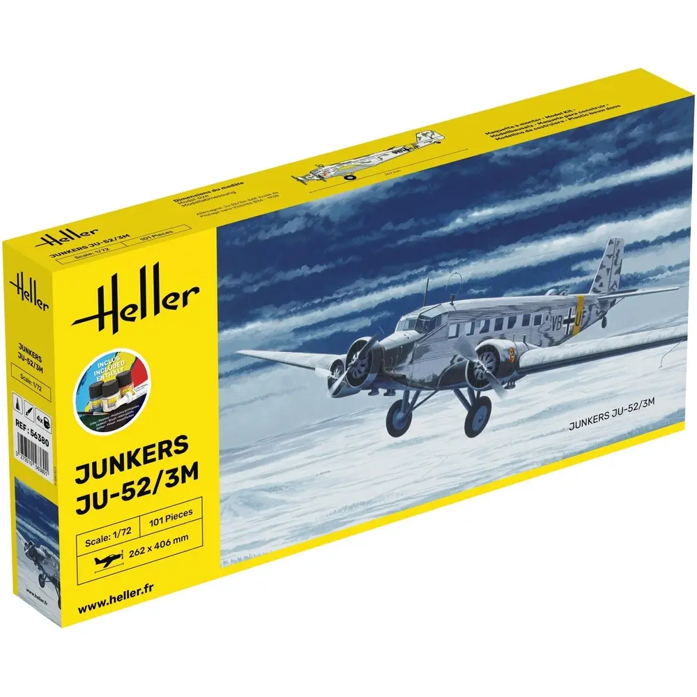 Kit de démarrage Avions Junkers JU-52/3M - Heller 56380 - 1/72