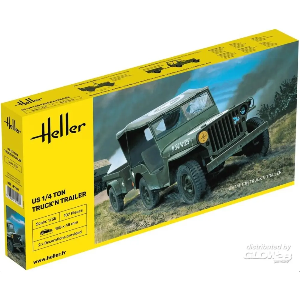 Camion 'n Trailer américain de 1/4 tonne - Heller 81105 - 1/35