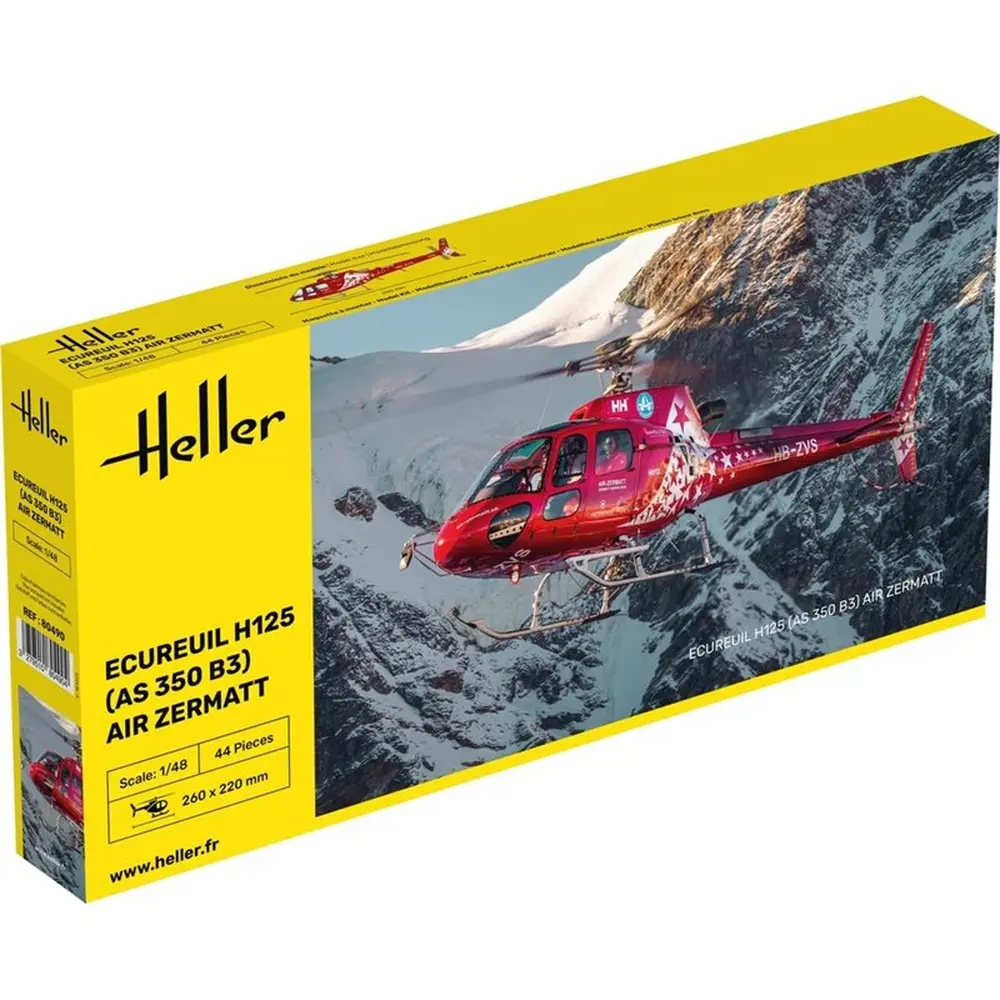 Hélicoptère Ecureuil H125 (AS 350 B3) Air Zermatt - Heller 80490 - 1/48