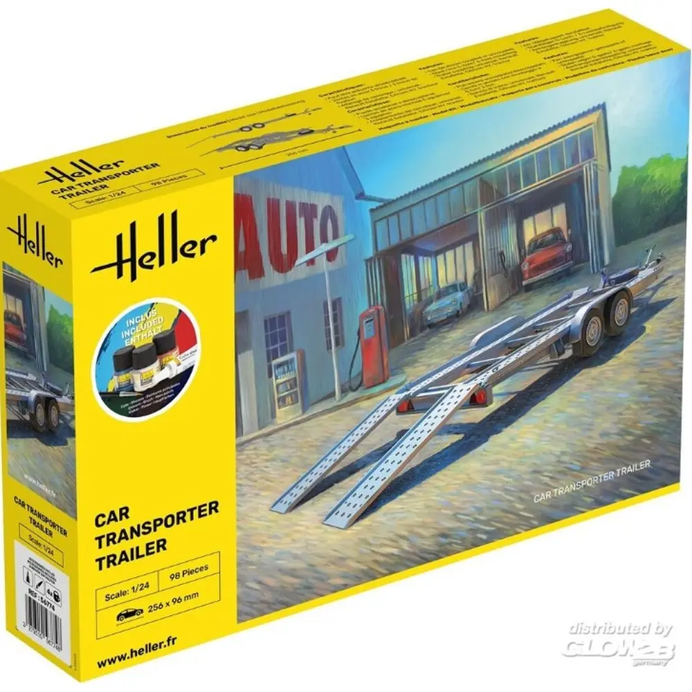 Remorque de transport de voitures - HELLER 56774 - 1/24