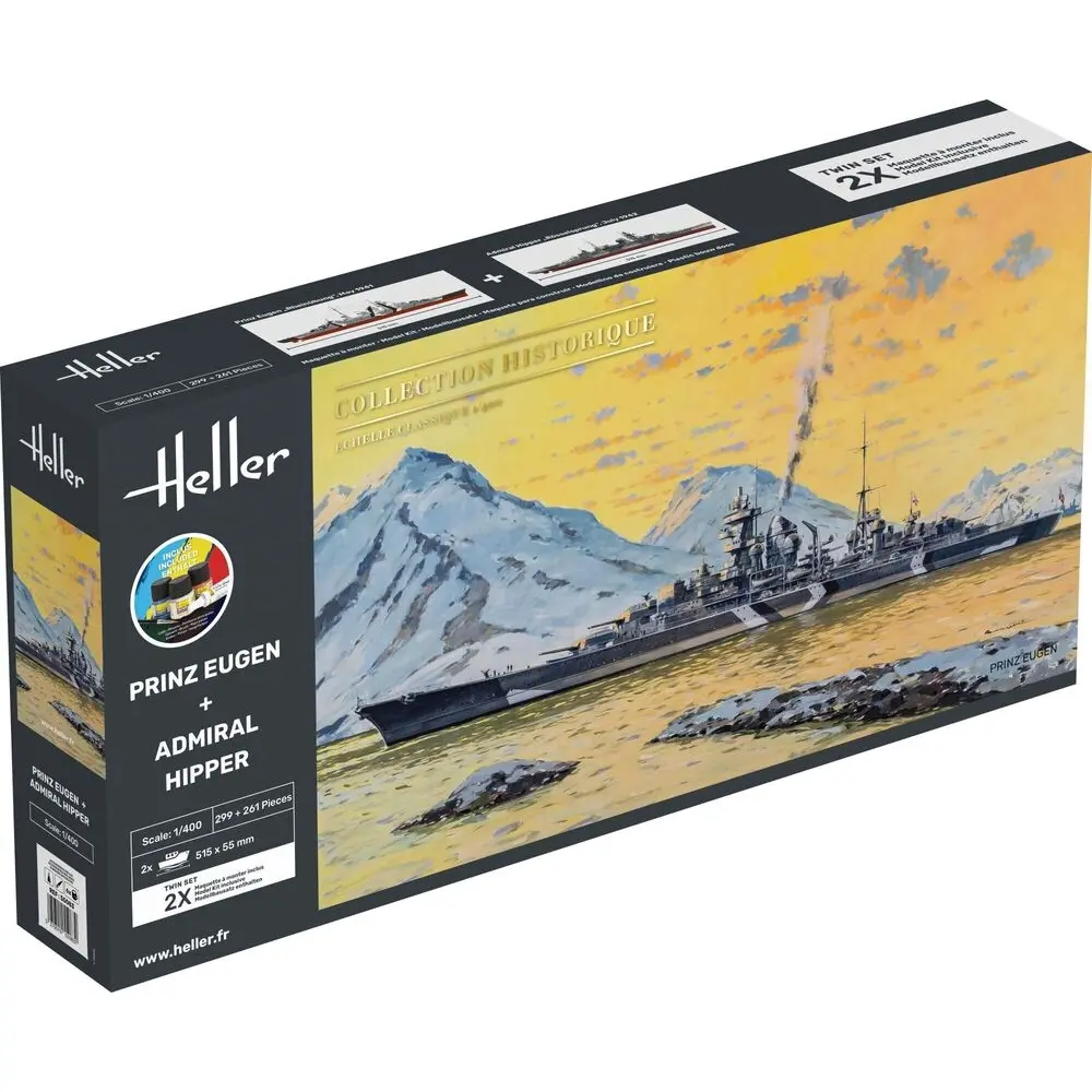 Kit de départ Prinz Eugen + Admiral Hipper - Twinset - Heller 55083 - 1/400