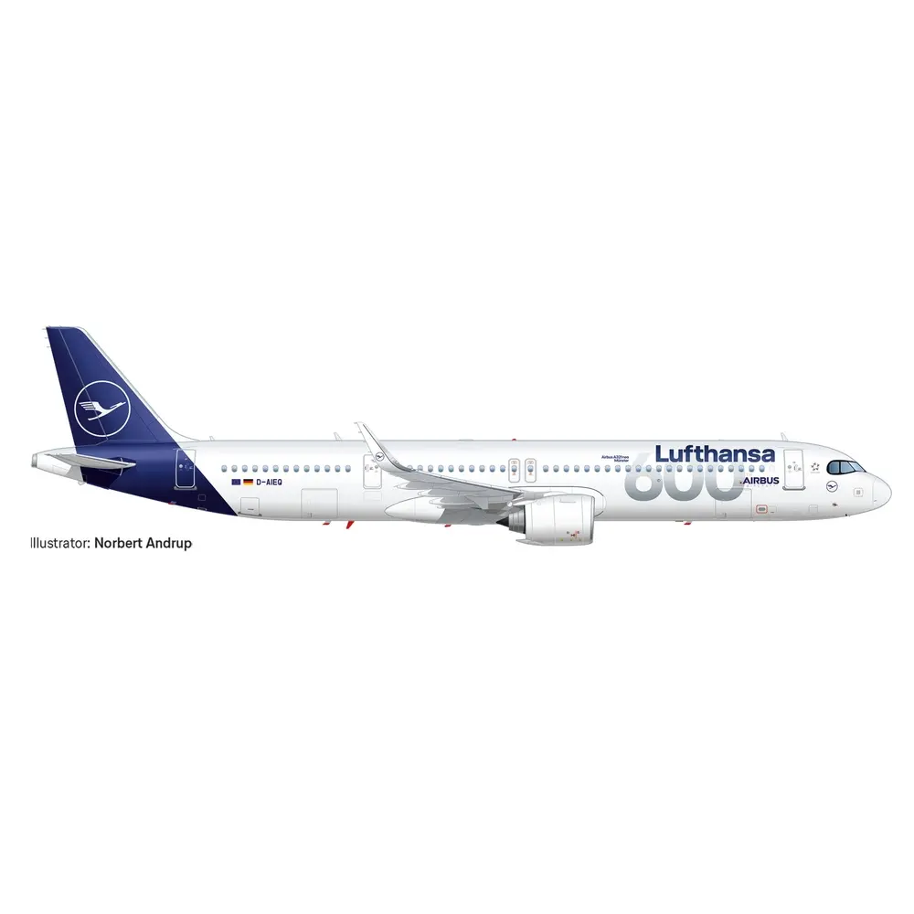 Avion Lufthansa Airbus A321neo "600ème Airbus" - Herpa 537490 - 1/500