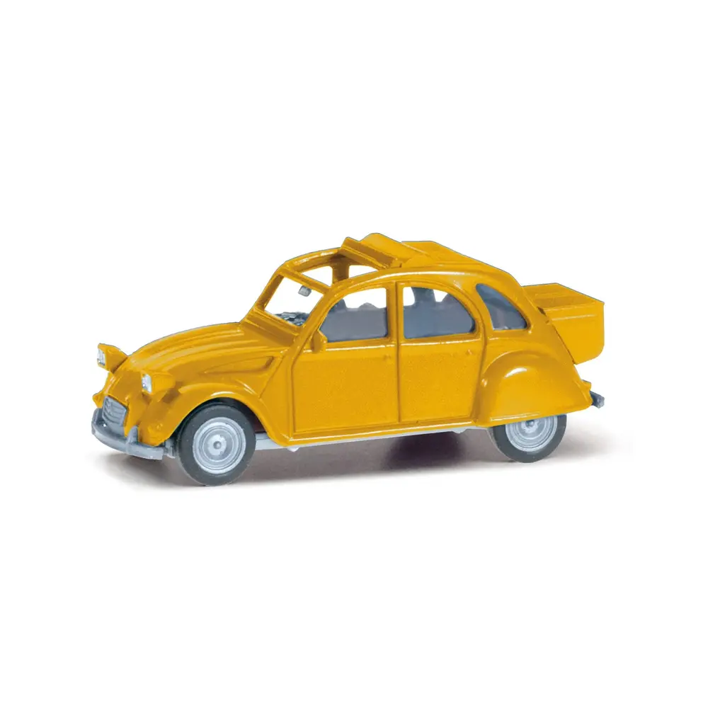 Citroën 2CV avec queue, jaune mimosa - Herpa 027632-006 - 1/87