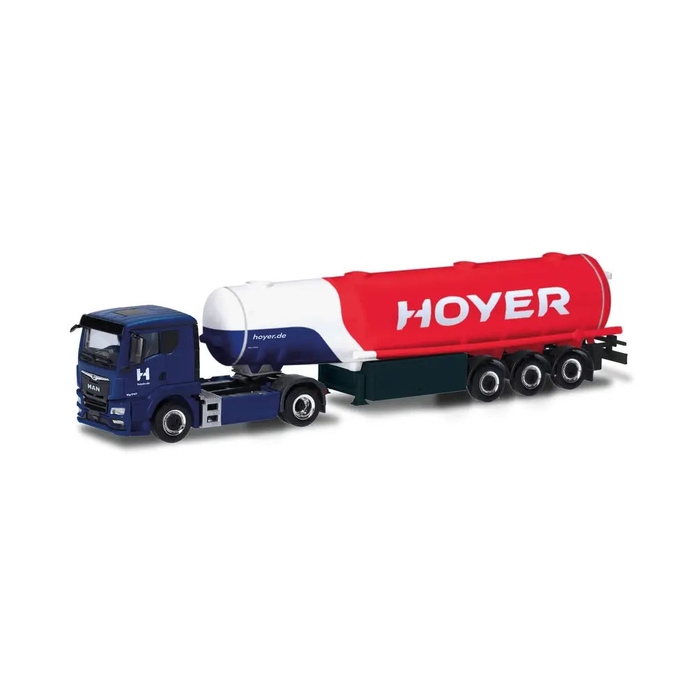 Camion-citerne MAN TGS TN avec semi-remorque pétrolière "Hoyer" - Herpa 318136 - HO 1/87