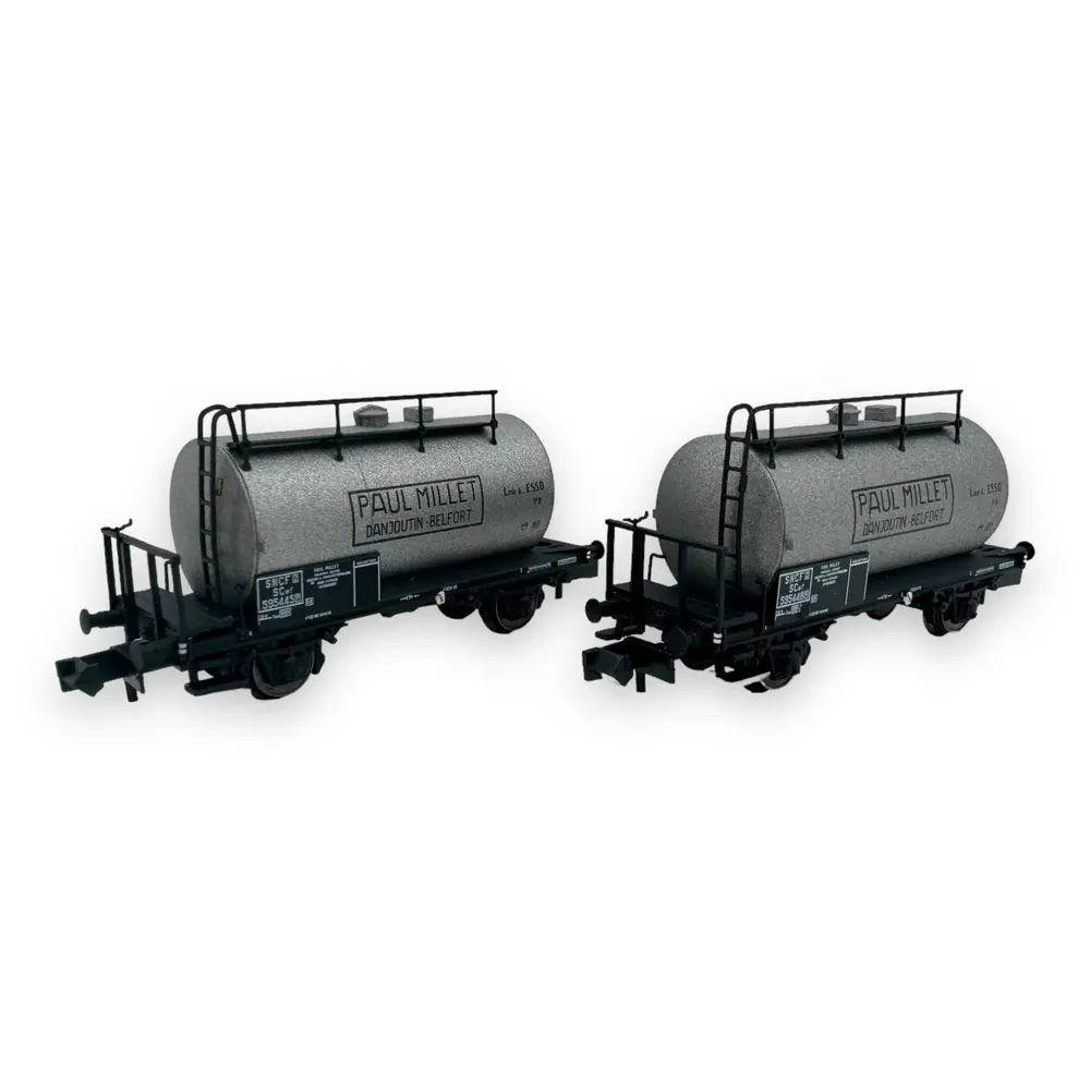Set de 2 wagons citernes P.Millet - Hobbytrain H24852 - N 1/160 - SNCF - Ep III - 2R