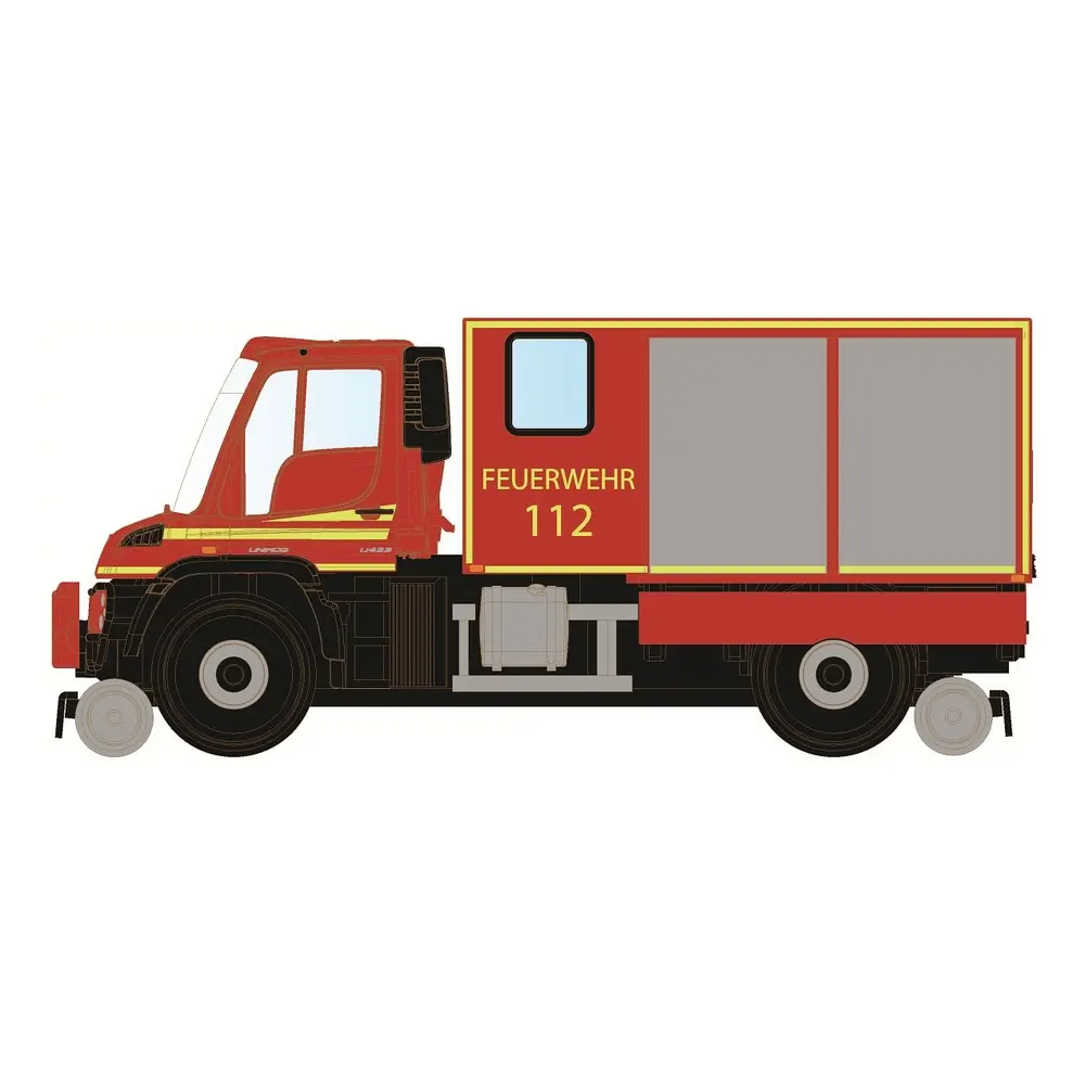 Unimog U423 Pompiers - Hobbytrains H32303 - N 1/160 - Ep VI - 2R