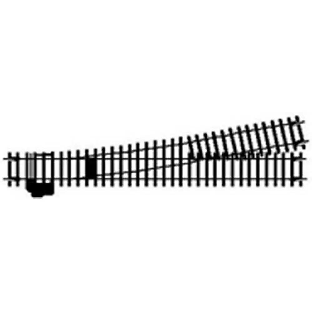 Aiguillage long à gauche 245mm de longueur 852mm de rayon arc 11.25°