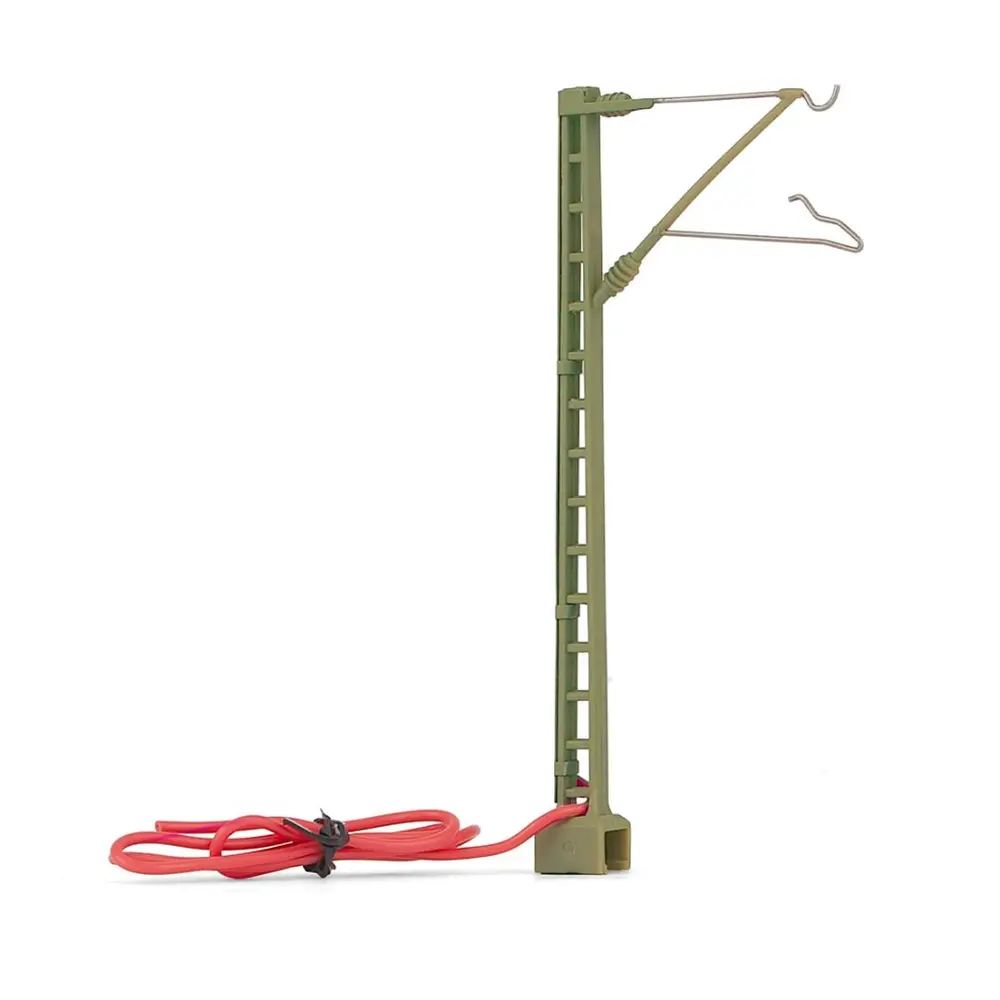 Mât caténaire couleur verte 1 unité avec câble de raccordement - Hornby HC8039A - HO 1/87